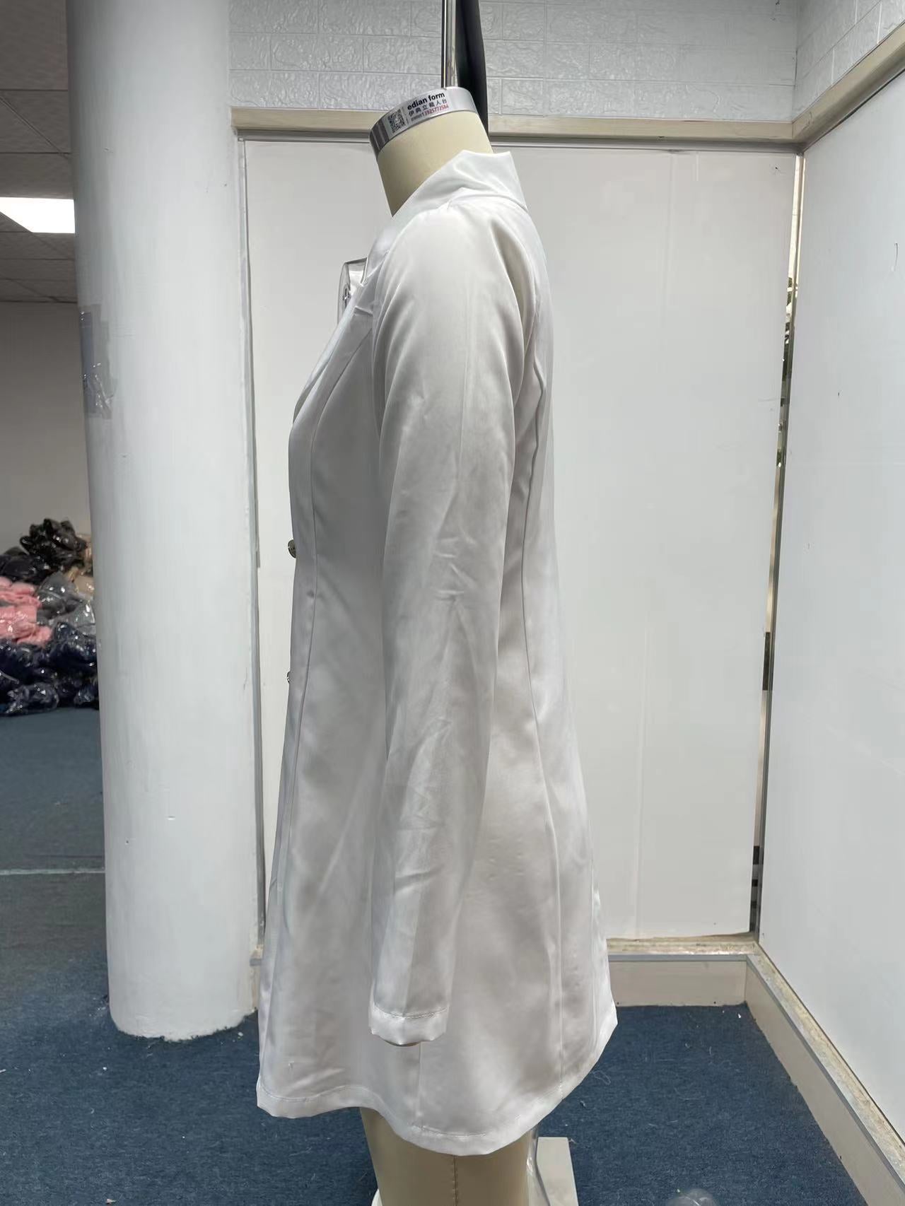 Solid Color Double-Breasted Thin Blazer