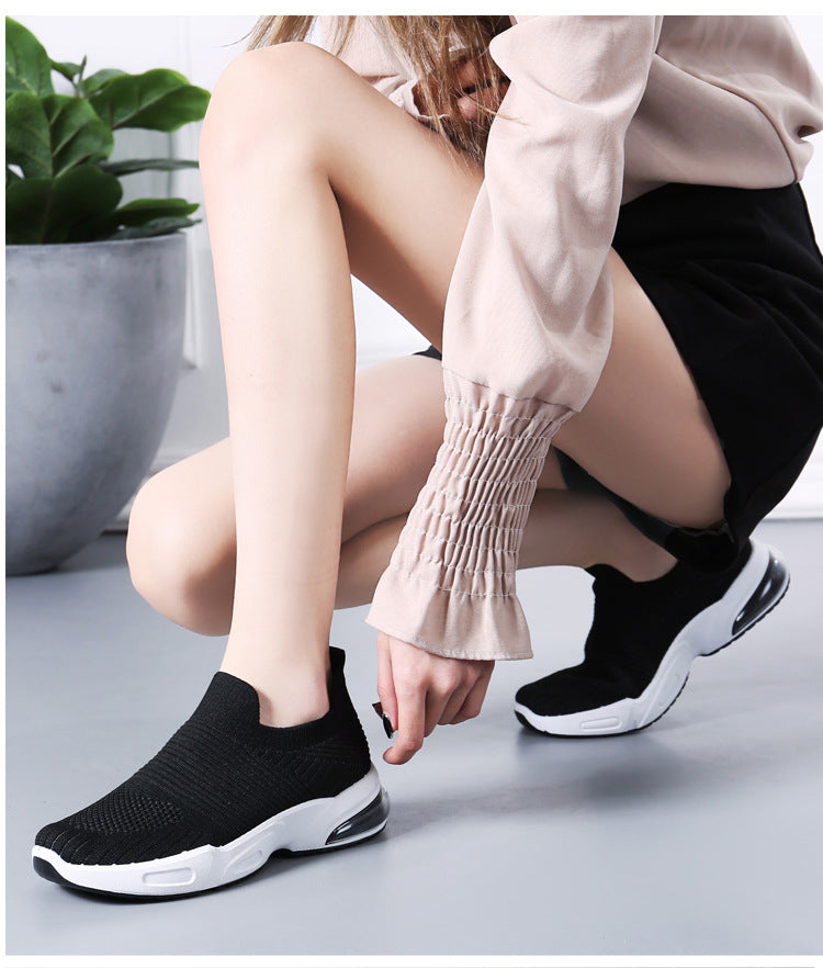 Women's Slip-on Casual Shoes with Flyknit Mesh Upper