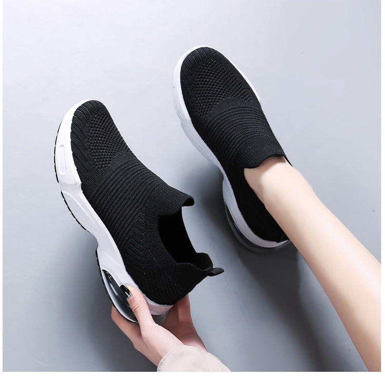 Women's Slip-on Casual Shoes with Flyknit Mesh Upper