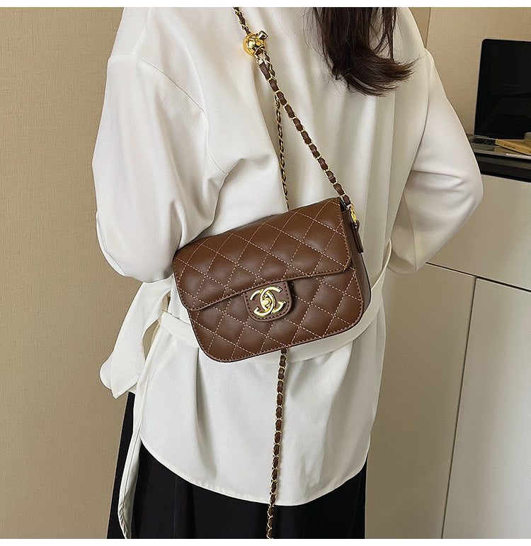 Quilted Chain Bag with Small Gold Balls