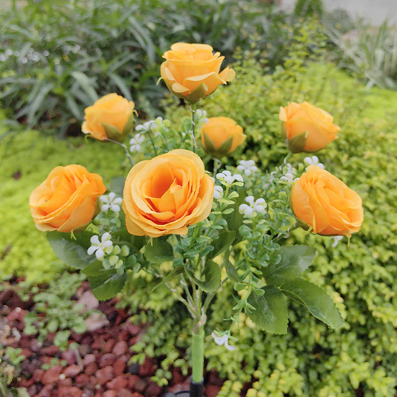 Solar-Powered 7-Head Rose Light