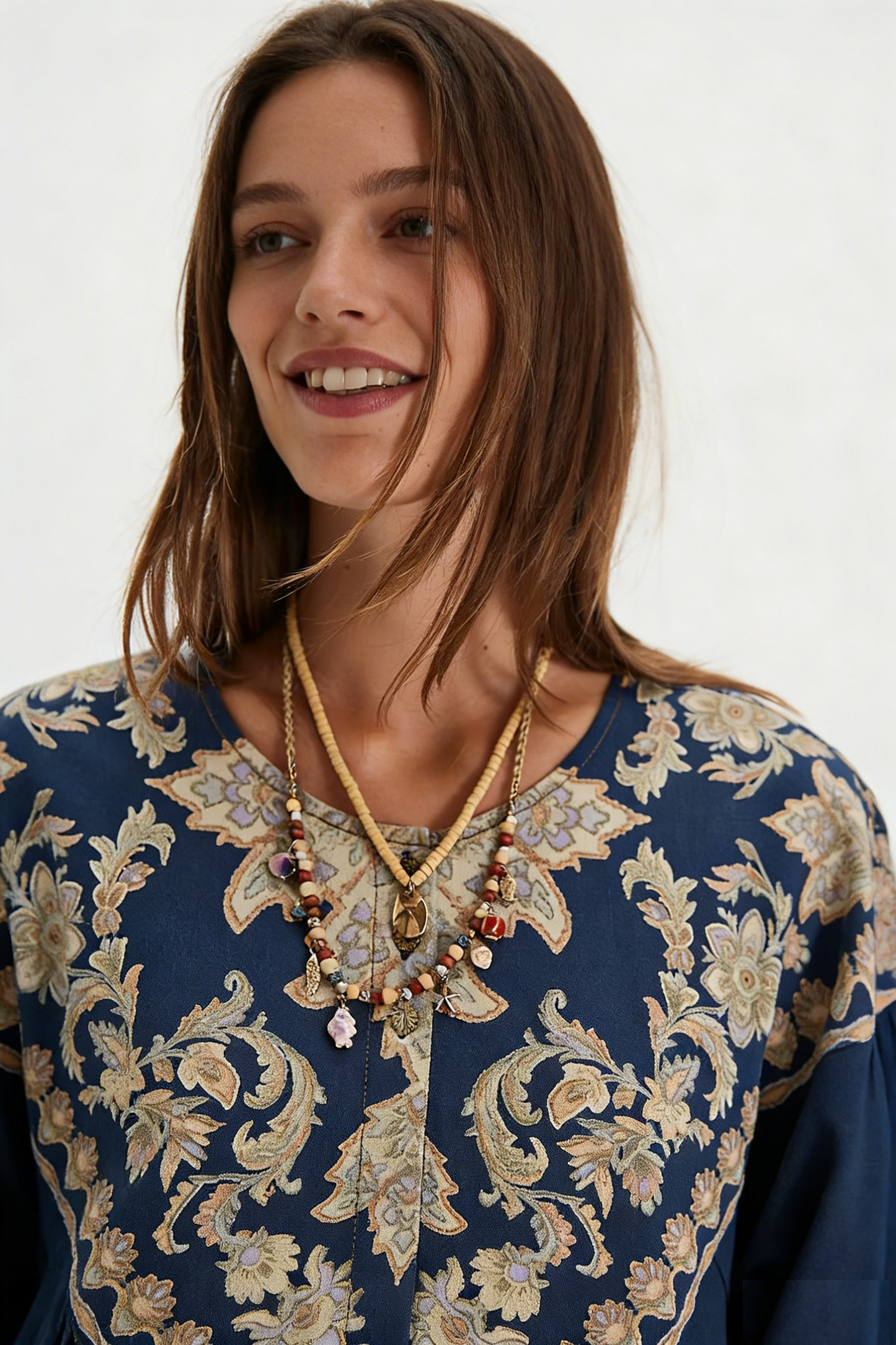 Women's Round Neck Printed Short-Sleeve Dress