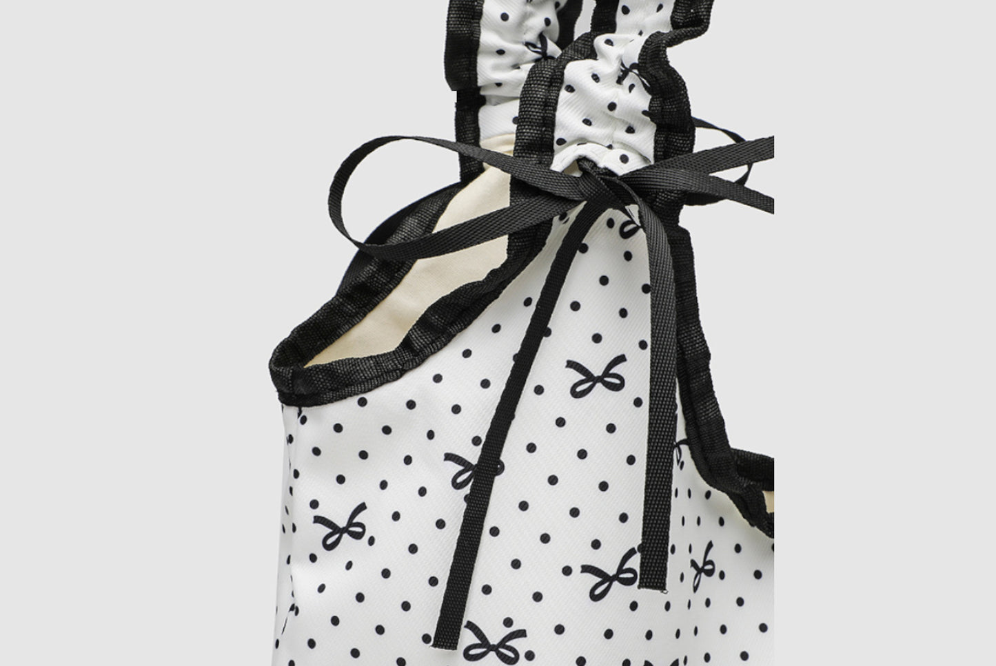Bow Polka Dot Canvas Bag