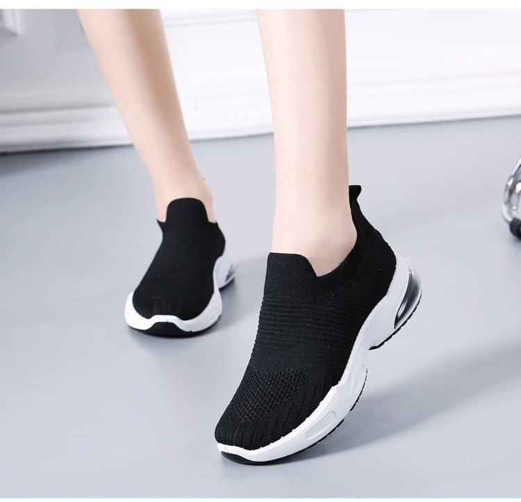 Women's Slip-on Casual Shoes with Flyknit Mesh Upper