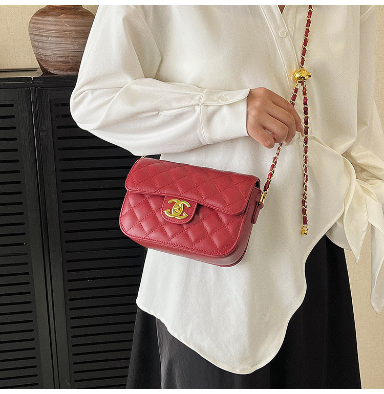 Quilted Chain Bag with Small Gold Balls