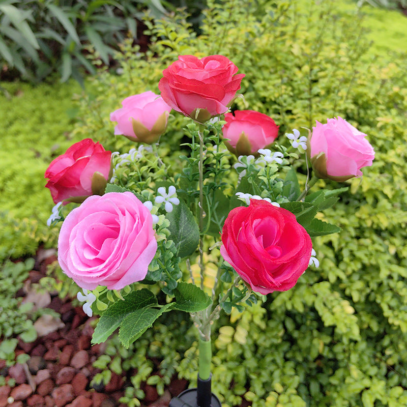 Solar-Powered 7-Head Rose Light