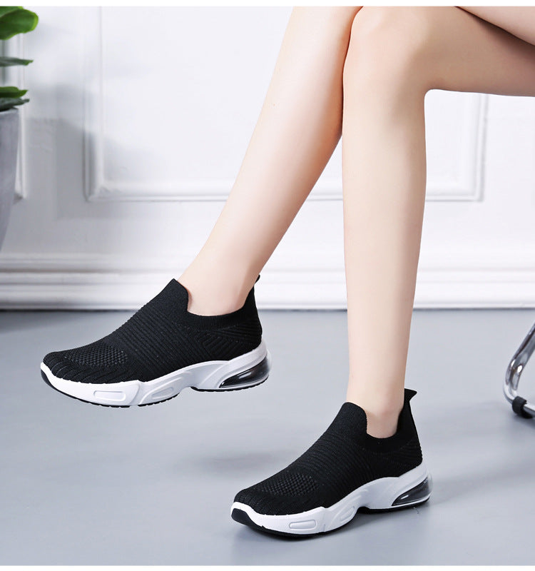 Women's Slip-on Casual Shoes with Flyknit Mesh Upper