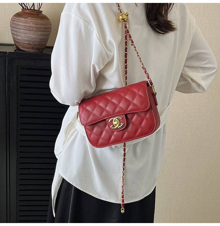 Quilted Chain Bag with Small Gold Balls