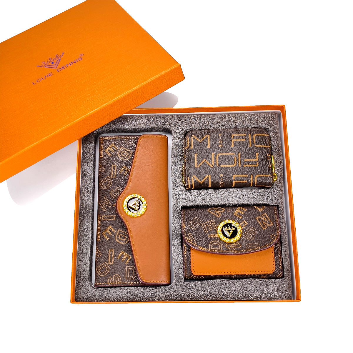 Retro PU Leather Women's Wallet Set with Gift Box