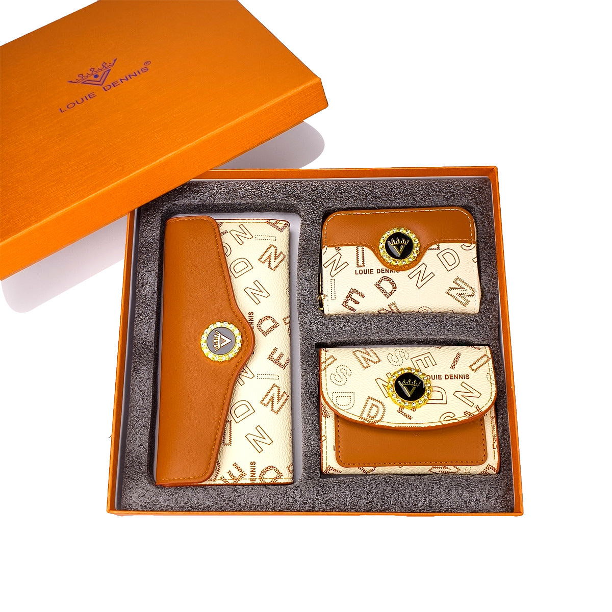 Retro PU Leather Women's Wallet Set with Gift Box