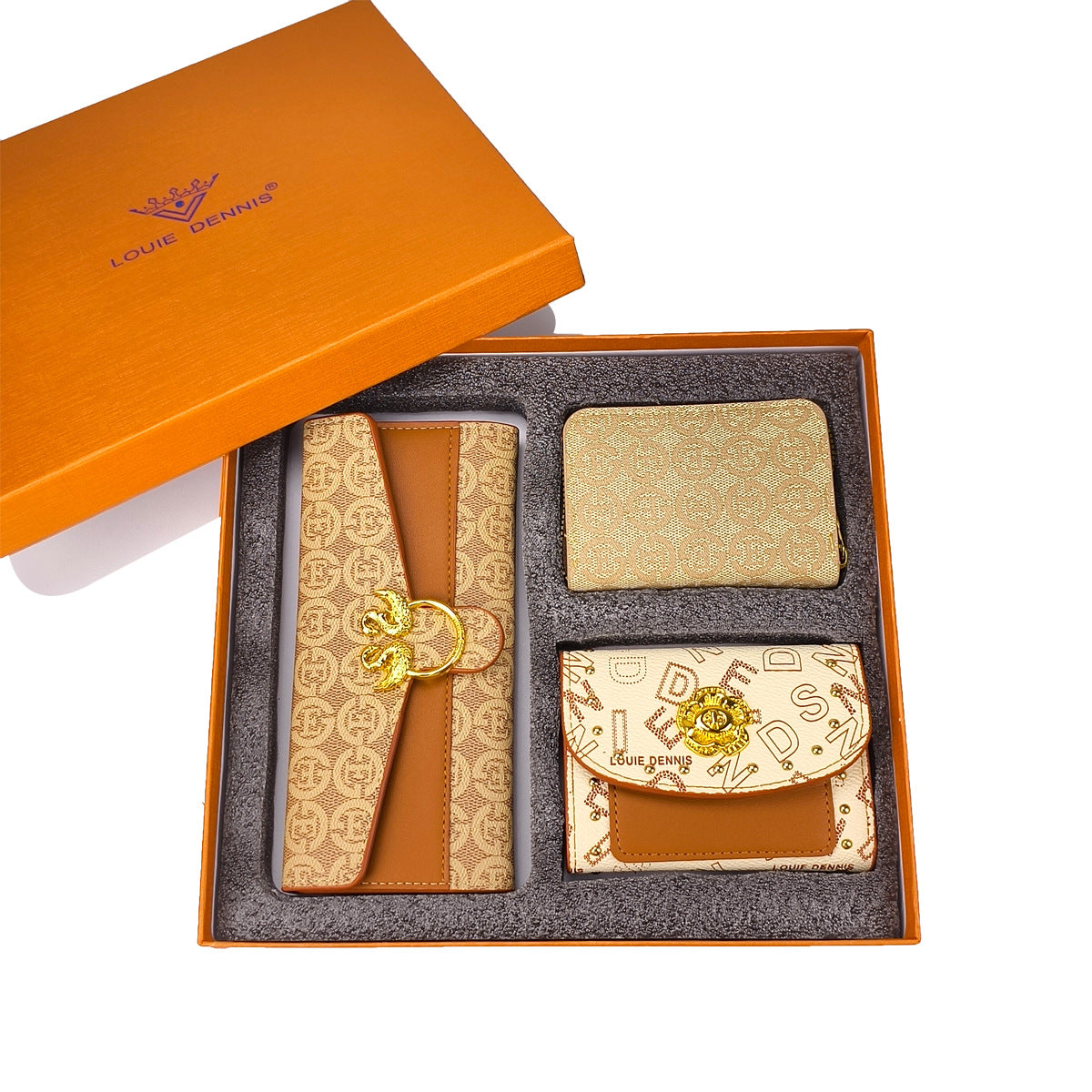 Retro PU Leather Women's Wallet Set with Gift Box
