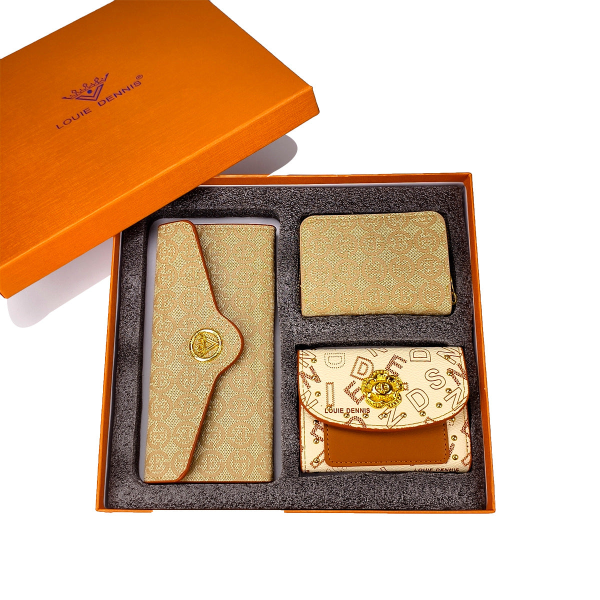 Retro PU Leather Women's Wallet Set with Gift Box