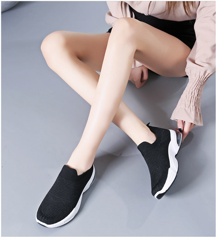 Women's Slip-on Casual Shoes with Flyknit Mesh Upper