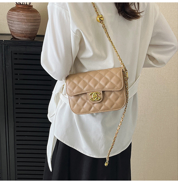 Quilted Chain Bag with Small Gold Balls