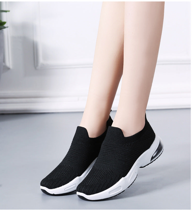 Women's Slip-on Casual Shoes with Flyknit Mesh Upper