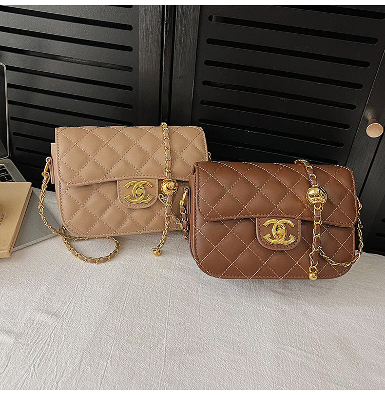 Quilted Chain Bag with Small Gold Balls