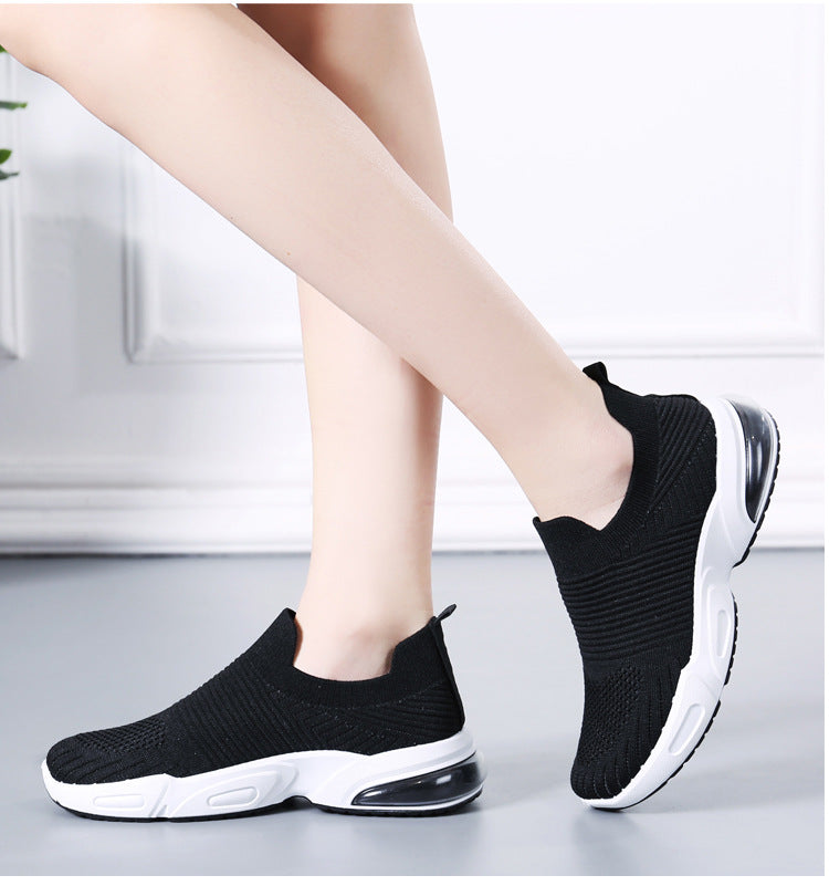 Women's Slip-on Casual Shoes with Flyknit Mesh Upper