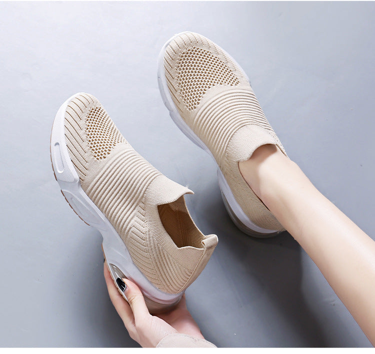 Women's Slip-on Casual Shoes with Flyknit Mesh Upper