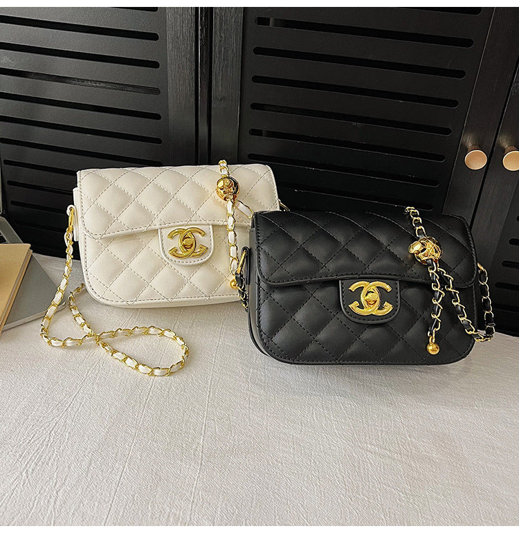 Quilted Chain Bag with Small Gold Balls