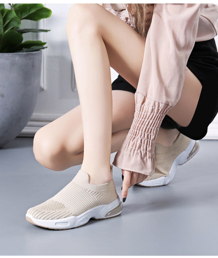 Women's Slip-on Casual Shoes with Flyknit Mesh Upper