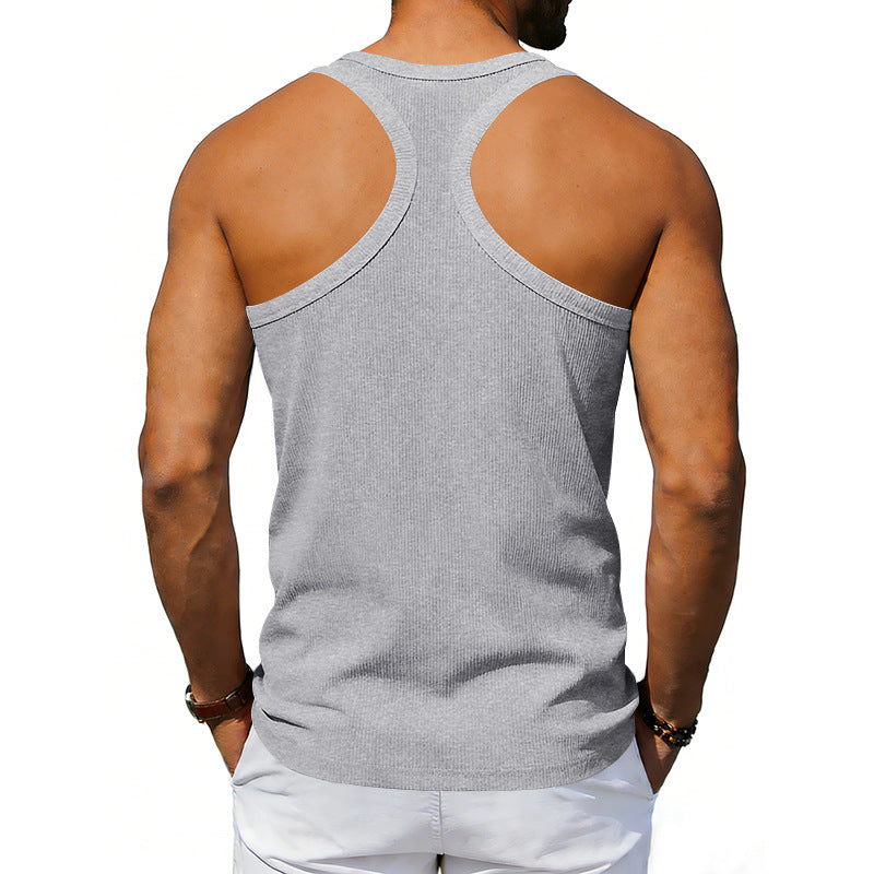 # Men's Ribbed Quick-Dry Sports Tank Top