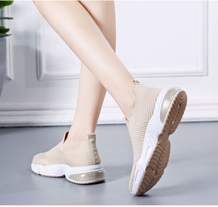 Women's Slip-on Casual Shoes with Flyknit Mesh Upper