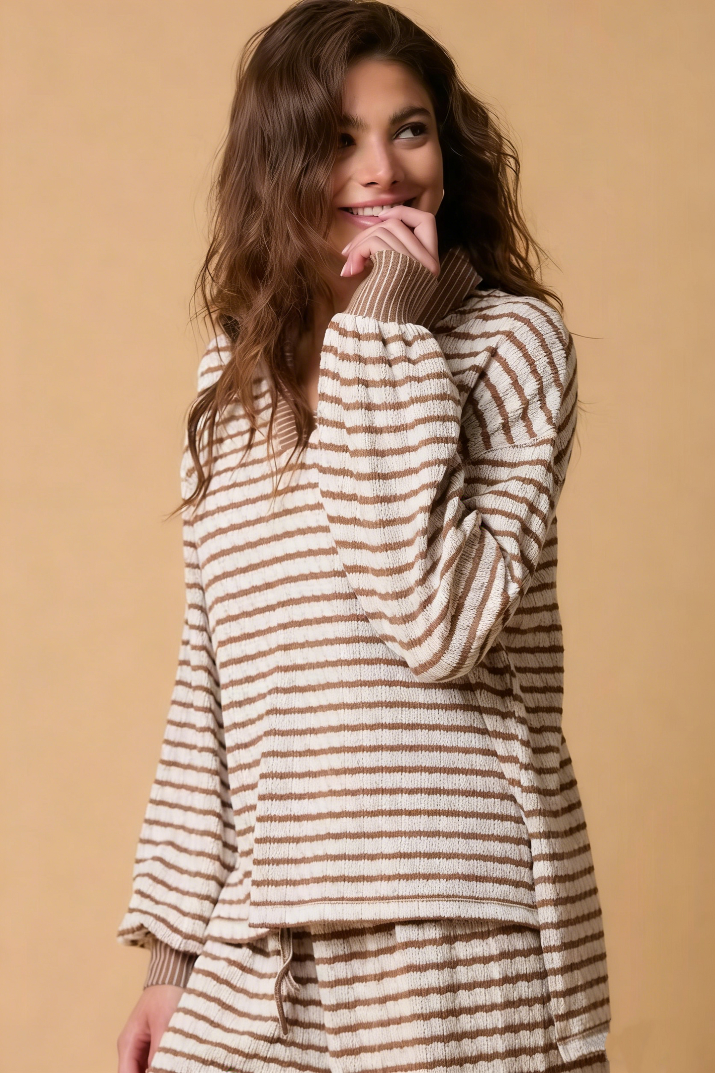 Stylish Striped Casual Two-Piece Set