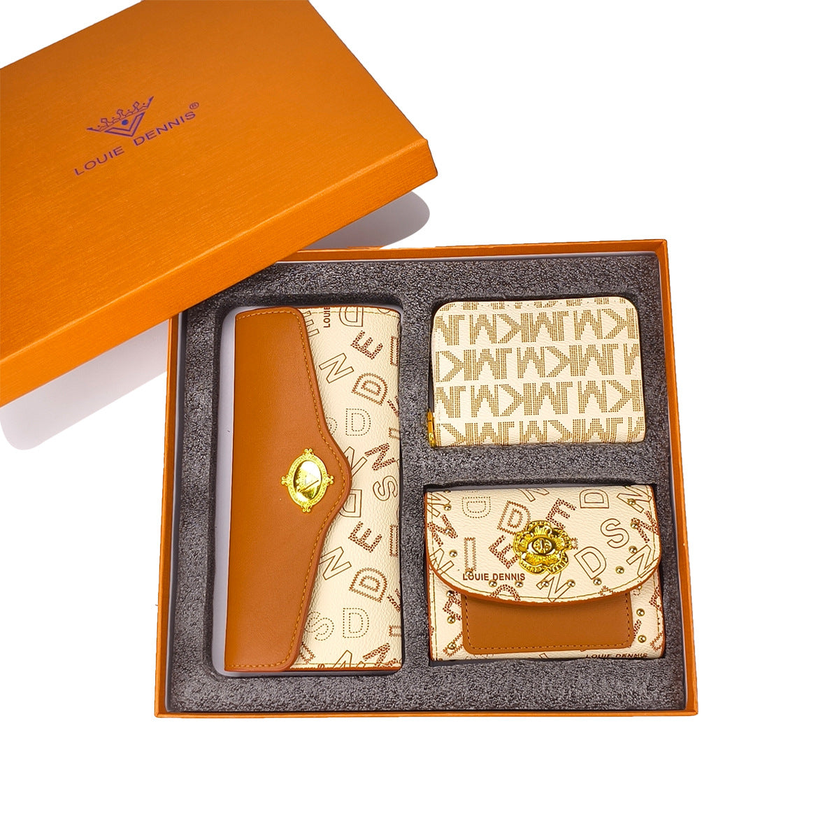 Retro PU Leather Women's Wallet Set with Gift Box