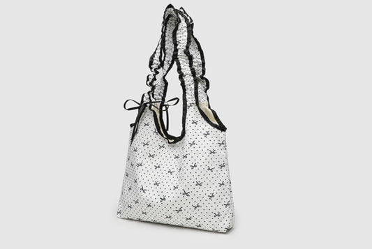 Bow Polka Dot Canvas Bag