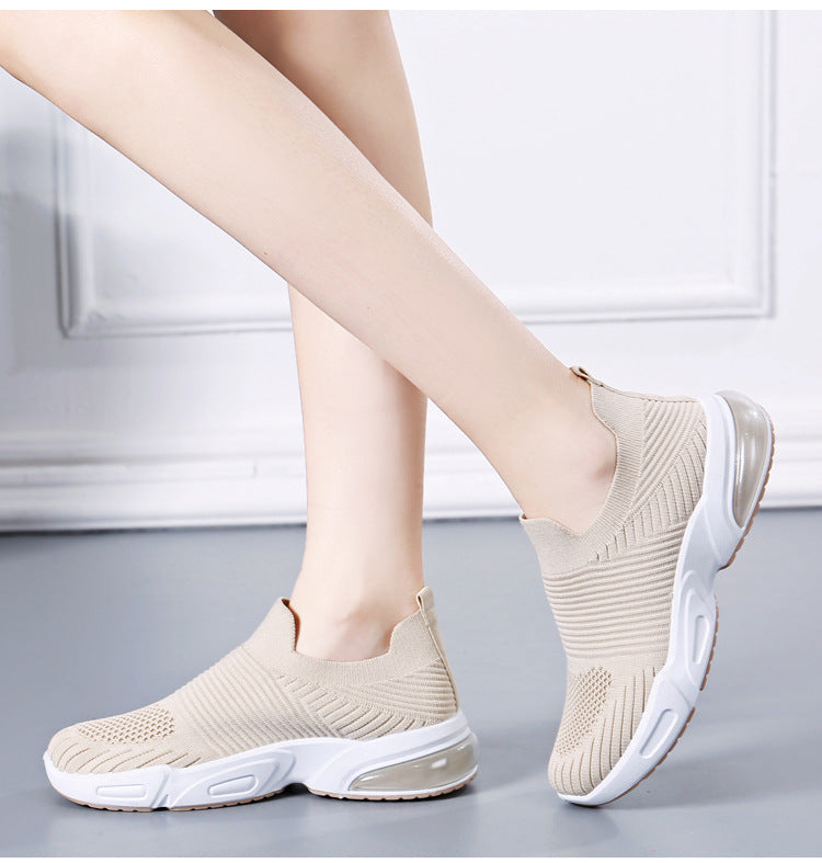 Women's Slip-on Casual Shoes with Flyknit Mesh Upper