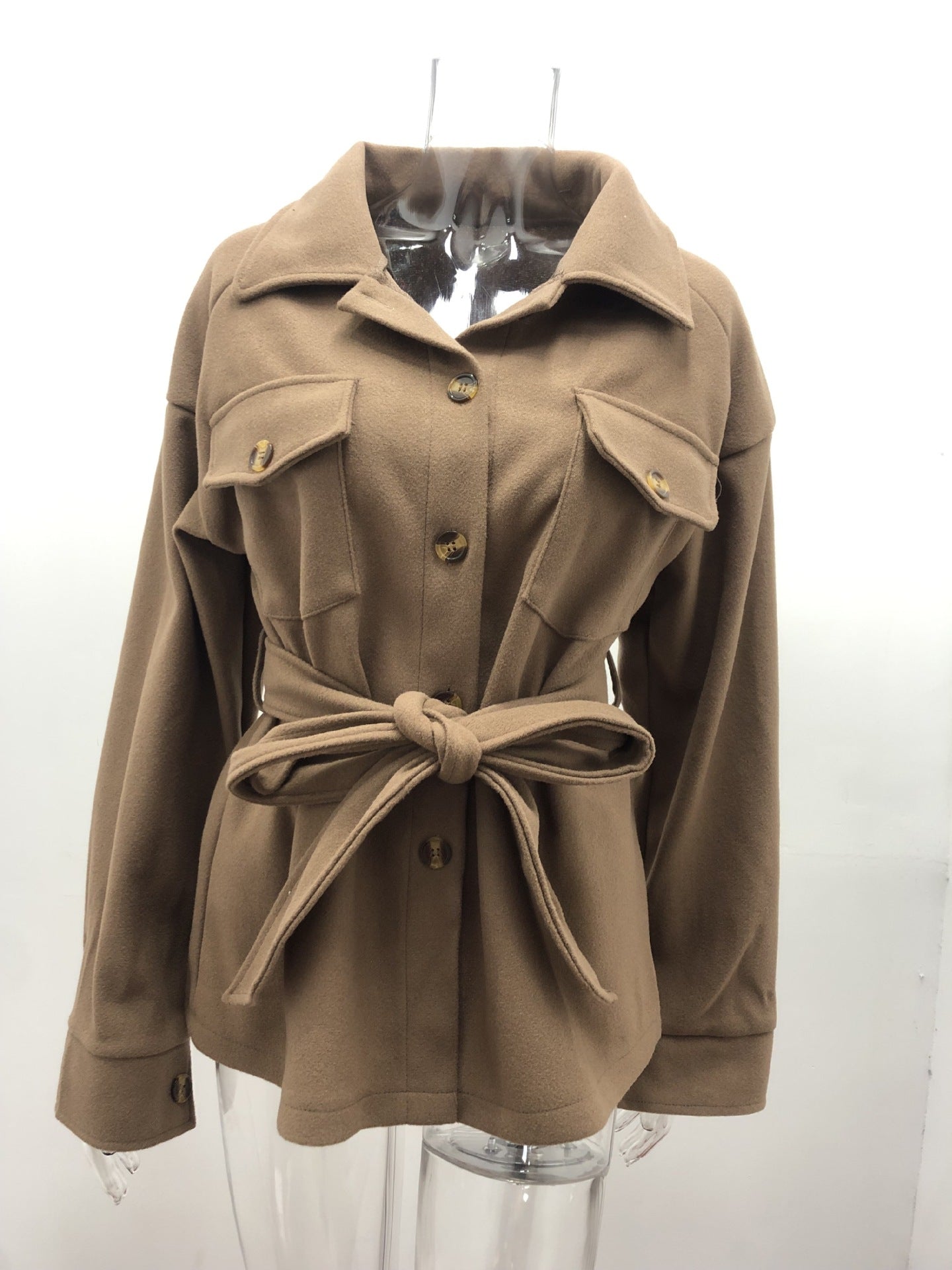 Women's Long-Sleeved Wool Coat