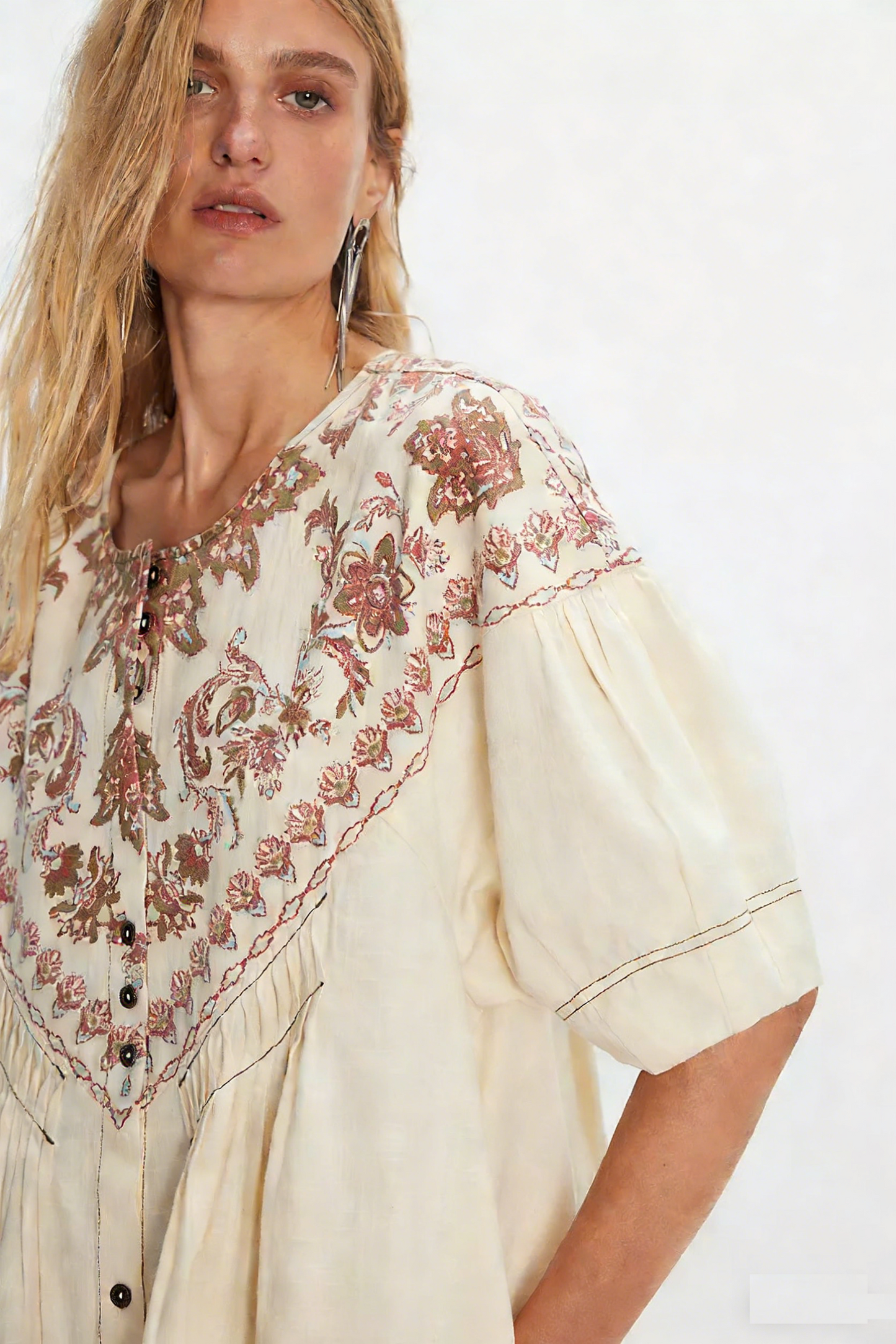Women's Round Neck Printed Short-Sleeve Dress