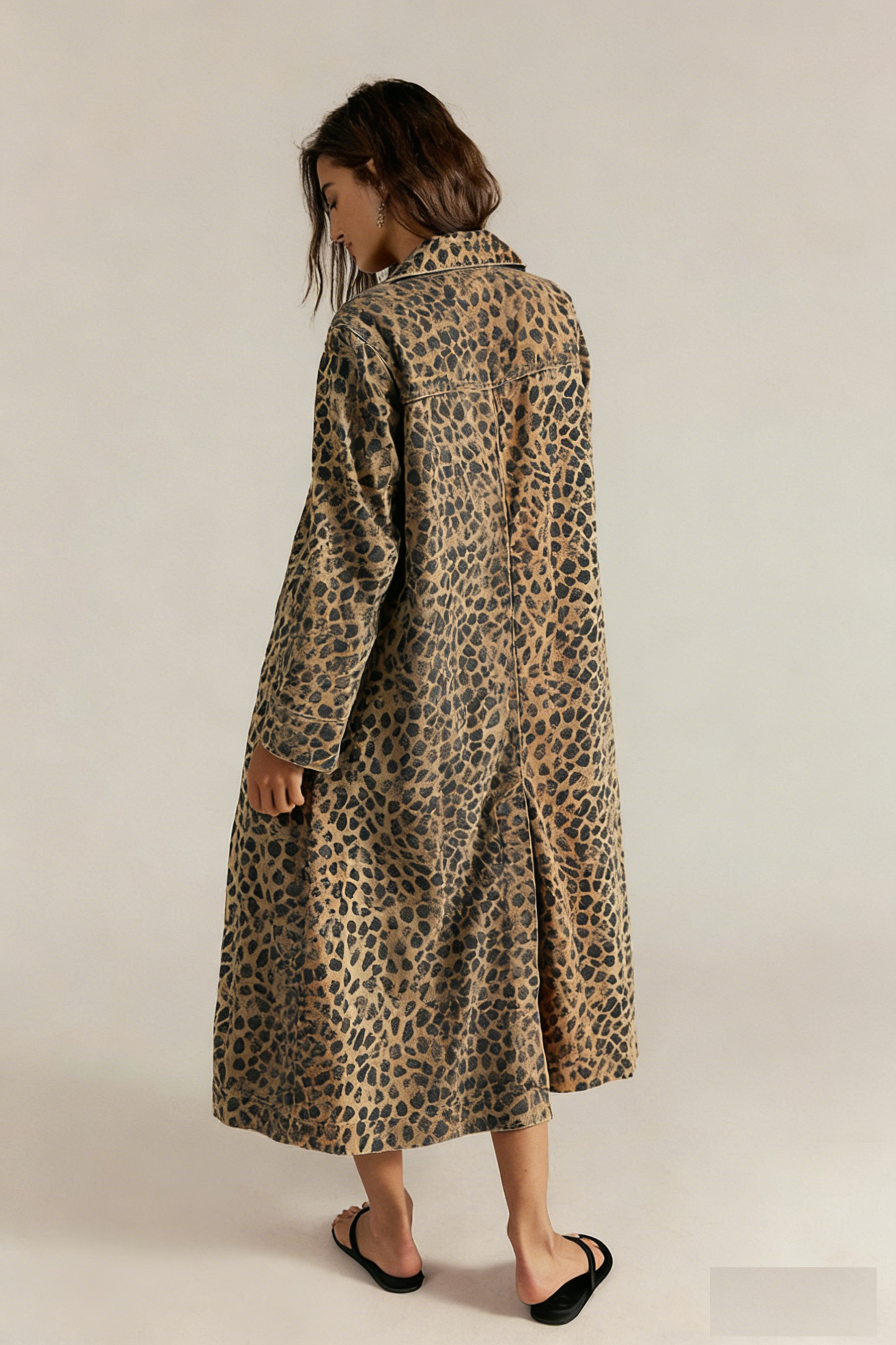 Women's Fashionable Printed Long Shirt Dress