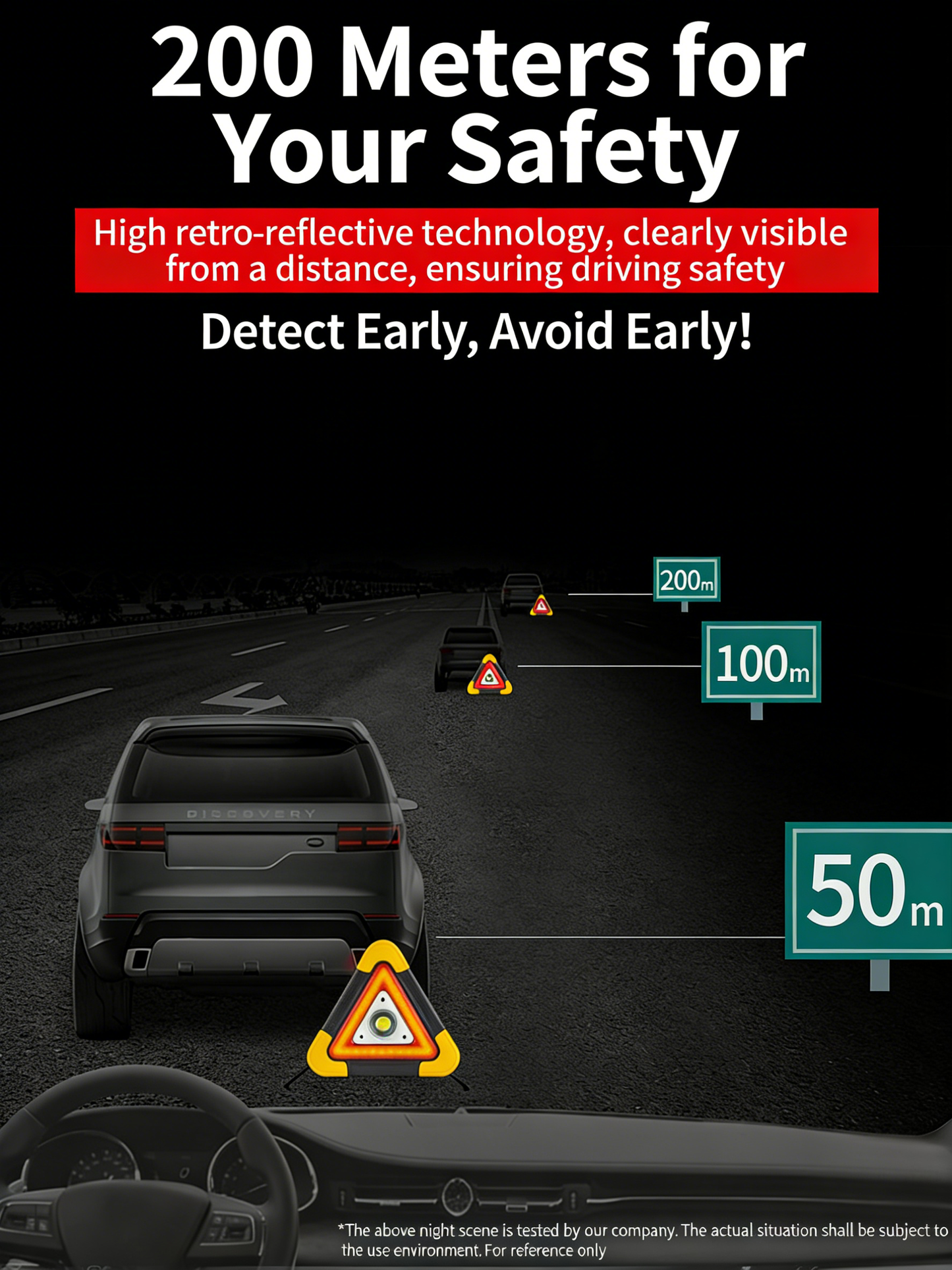 **Car LED Lighting Tripod Warning Sign**