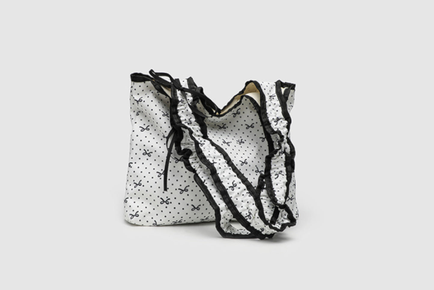 Bow Polka Dot Canvas Bag