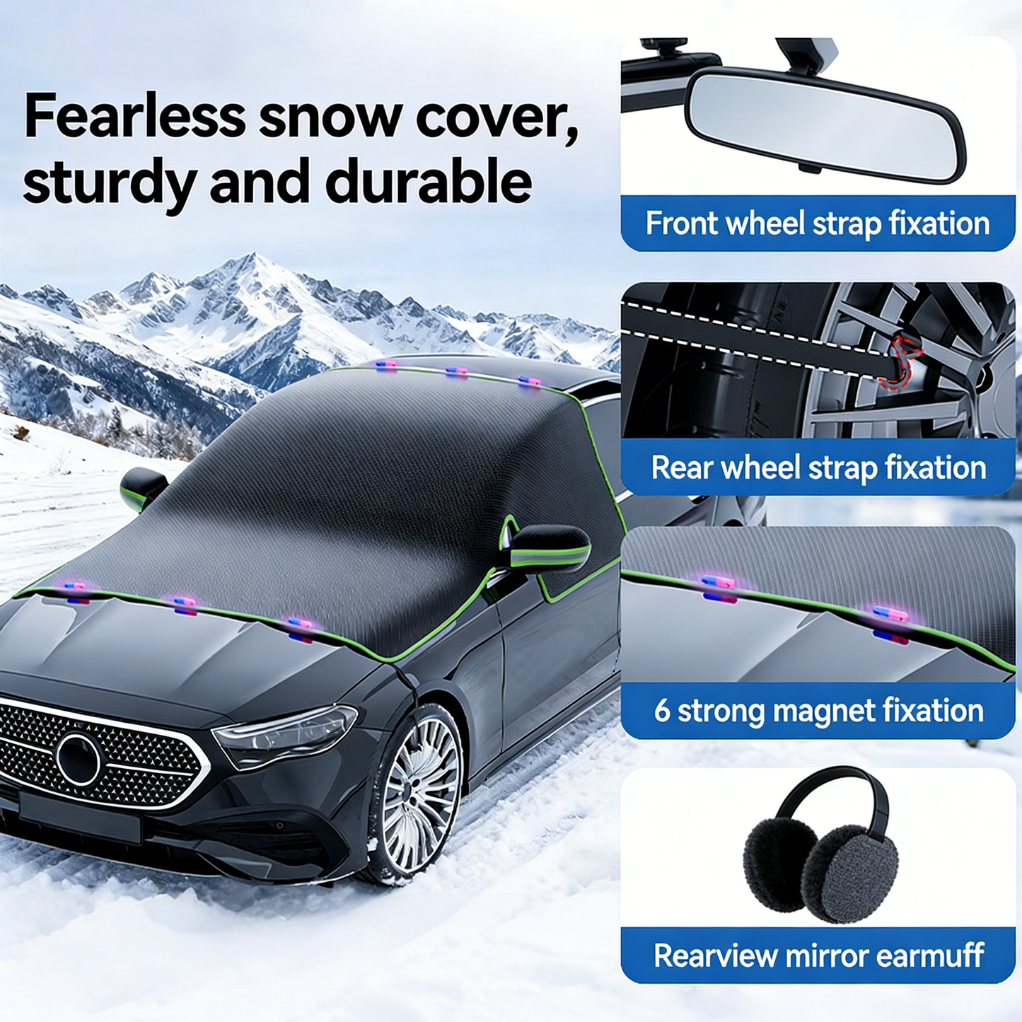 **Oxford Cloth Car Snow Cover | Windshield Antifreeze Cover**