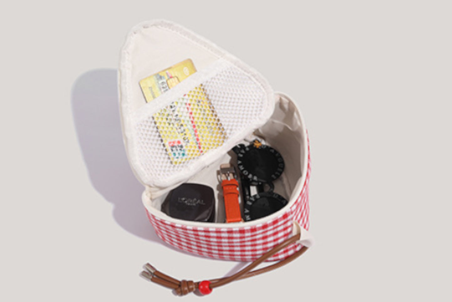 Cake Clutch with Plaid and Contrast Colors**