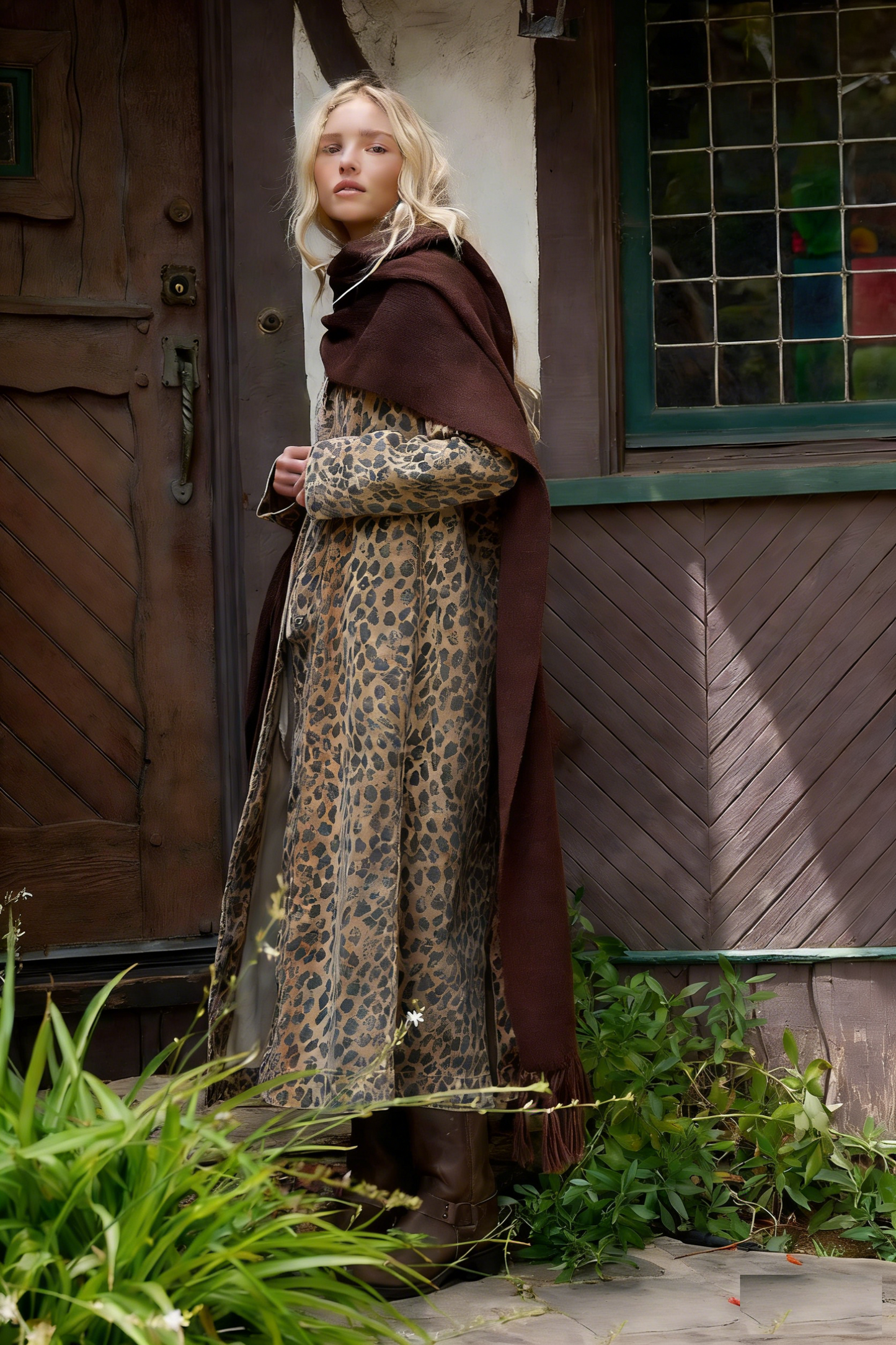 Women's Fashionable Printed Long Shirt Dress