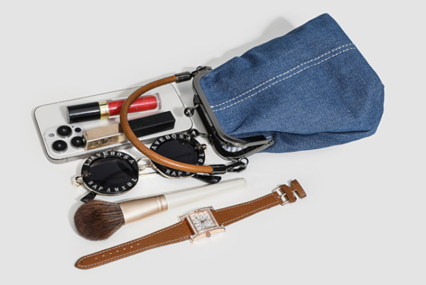 Denim Clip-On Crossbody Handbag