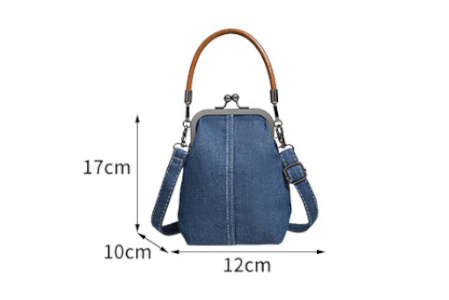 Denim Clip-On Crossbody Handbag