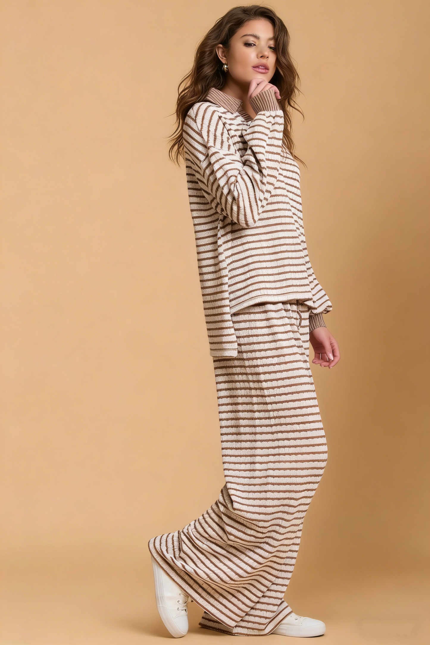 Stylish Striped Casual Two-Piece Set