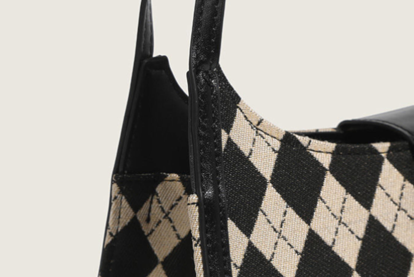 Versatile Plaid Underarm Bag with Diamond Quilting
