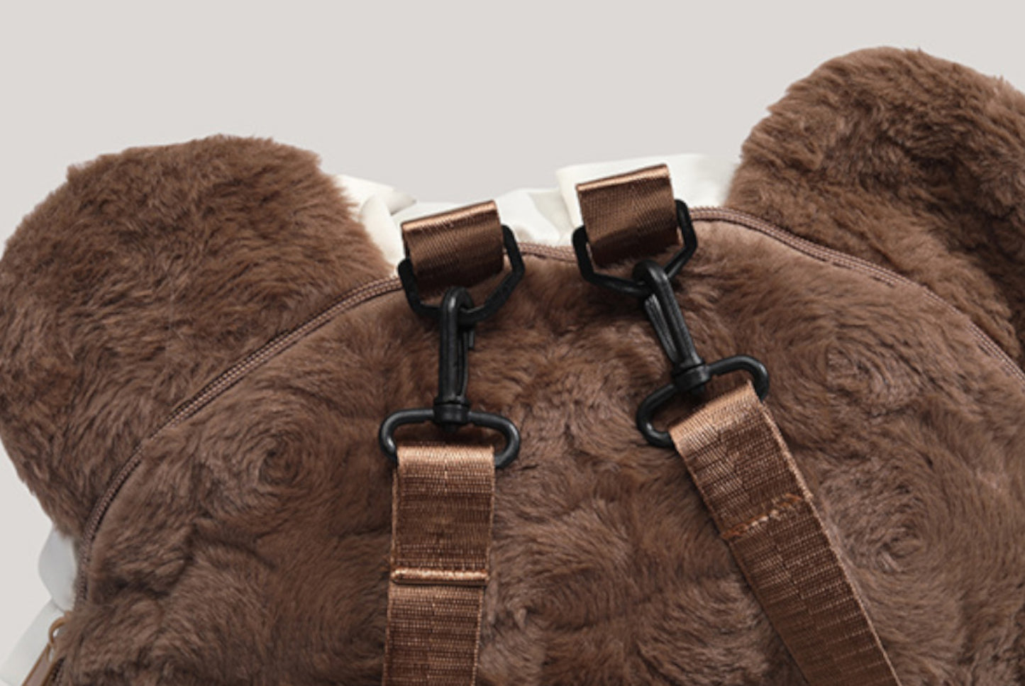 Heart-Shaped Brown Bear Plush Backpack**