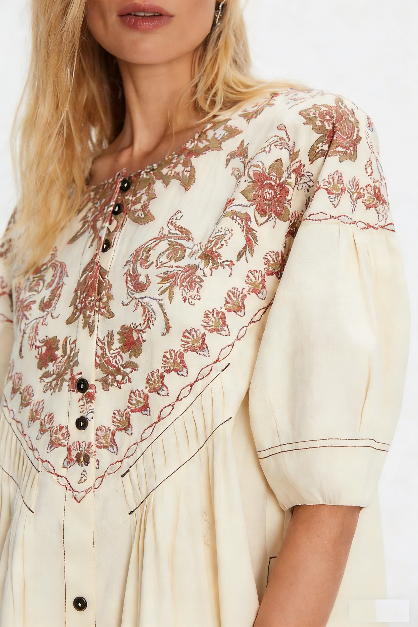 Women's Round Neck Printed Short-Sleeve Dress