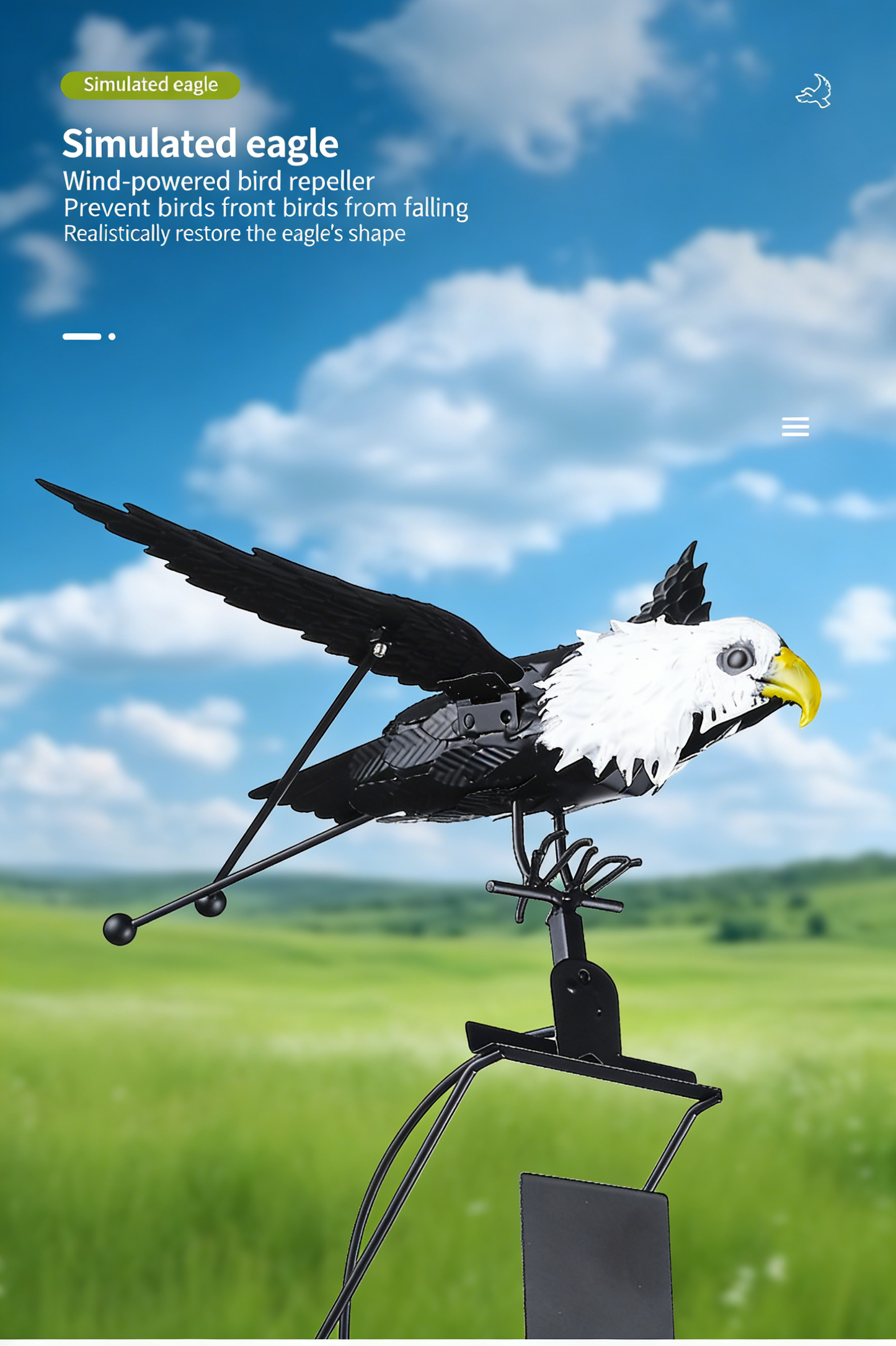 **Eagle Bird Repeller Simulated Iron Weather Vane**