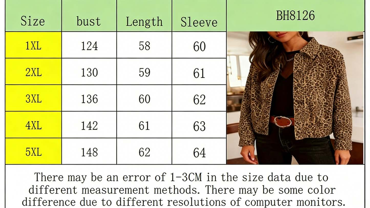 Autumn and Winter Leopard Print Button Jacket