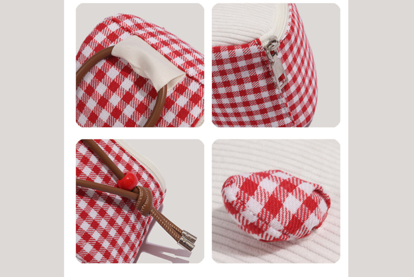 Cake Clutch with Plaid and Contrast Colors**