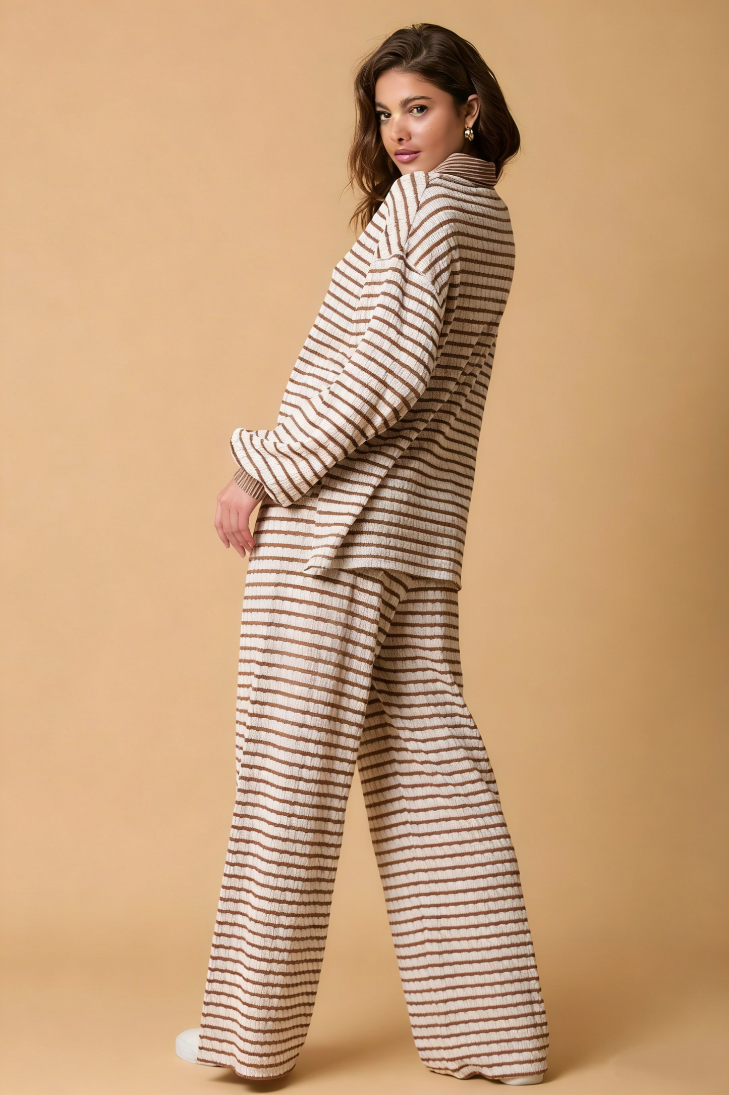 Stylish Striped Casual Two-Piece Set