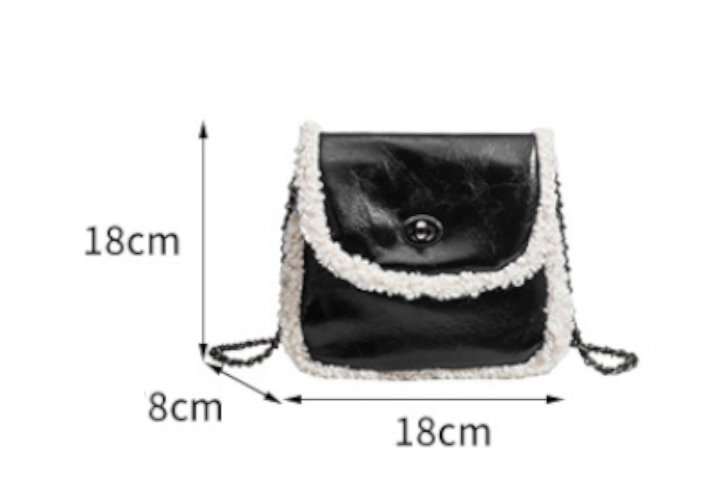 Lambswool Chain Saddle Bag (Black)**