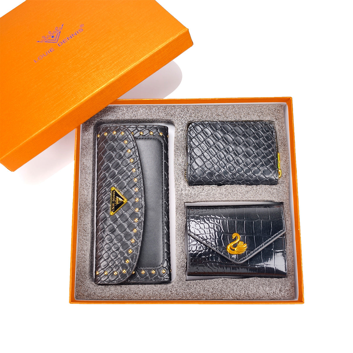 Retro PU Leather Women's Wallet Set with Gift Box